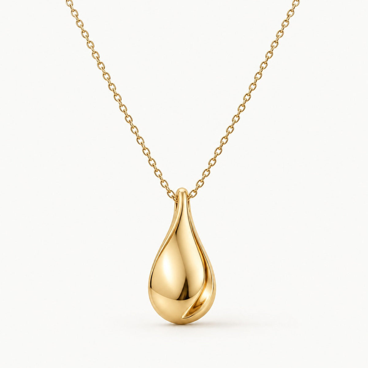 Aurelia Sculpted Teardrop Pendant Necklace