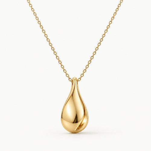 Aurelia Sculpted Teardrop Pendant Necklace