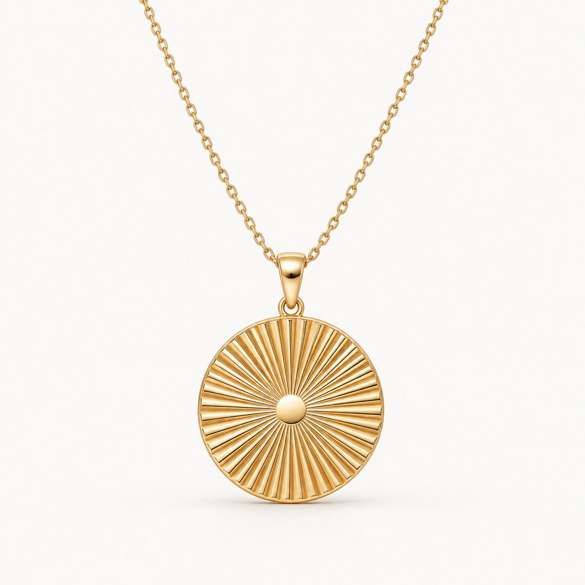 Solene Sunburst Medallion Necklace