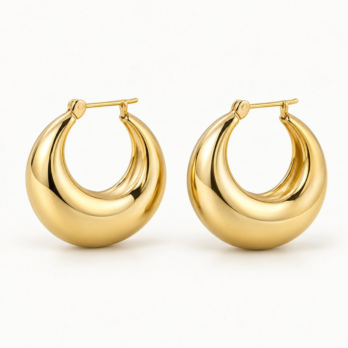 Luna Sculpted Crescent Hoop Earrings