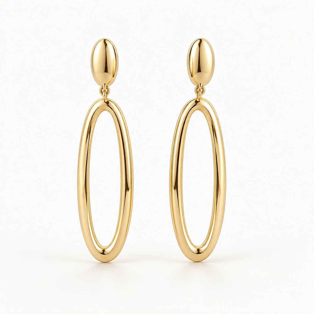 Amara Oval Drop Statement Earrings