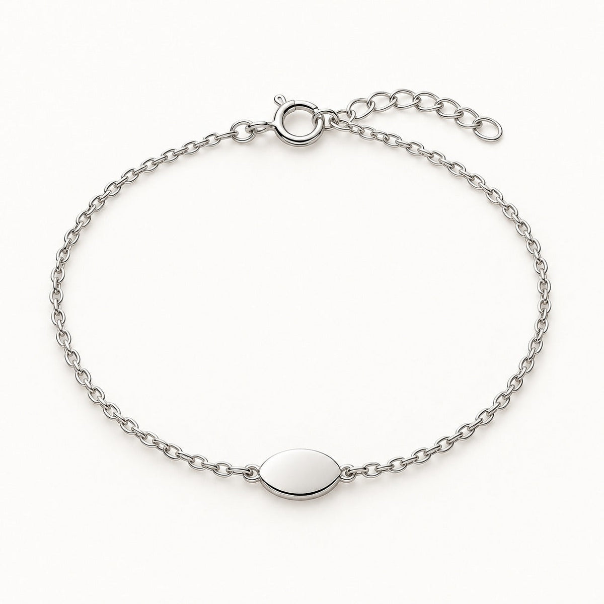 Dahlia Oval Charm Chain Bracelet