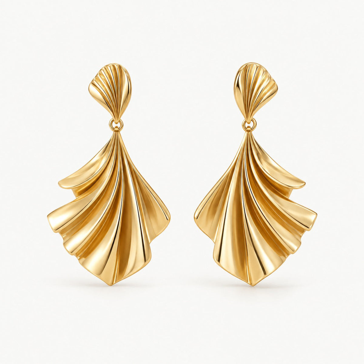 Ophelia Sculptural Fan Drop Earrings